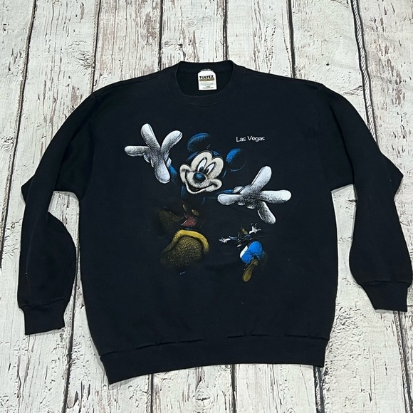 Vintage Mickey Mouse Nevada Las Vegas 1990s Cartoon Disney Sweatshirt - Picture 1 of 5